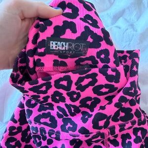 Beach Riot Pink and Black Leopard leggings